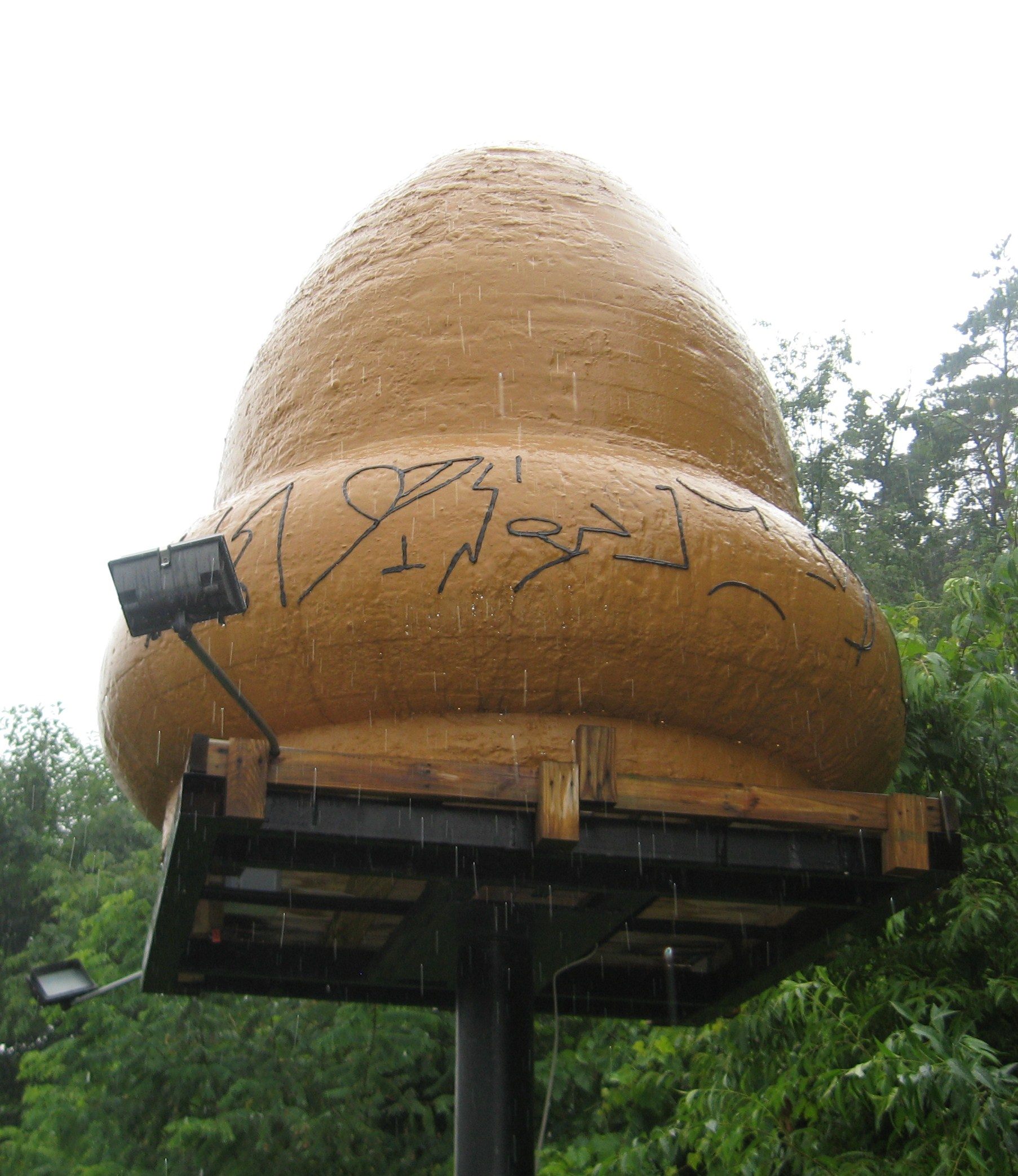 The 'Space Acorn' — a life-size replica of the acorn-shaped object reported near Kecksburg, Pennsylvania on December 9, 1965, on permanent public display in the town