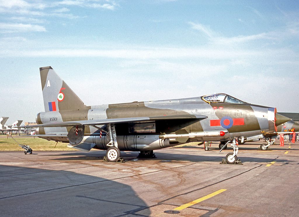 An English Electric Lightning F.6 of No. 5 Squadron RAF, the same squadron and aircraft type Captain William Schaffner flew from RAF Binbrook in 1970